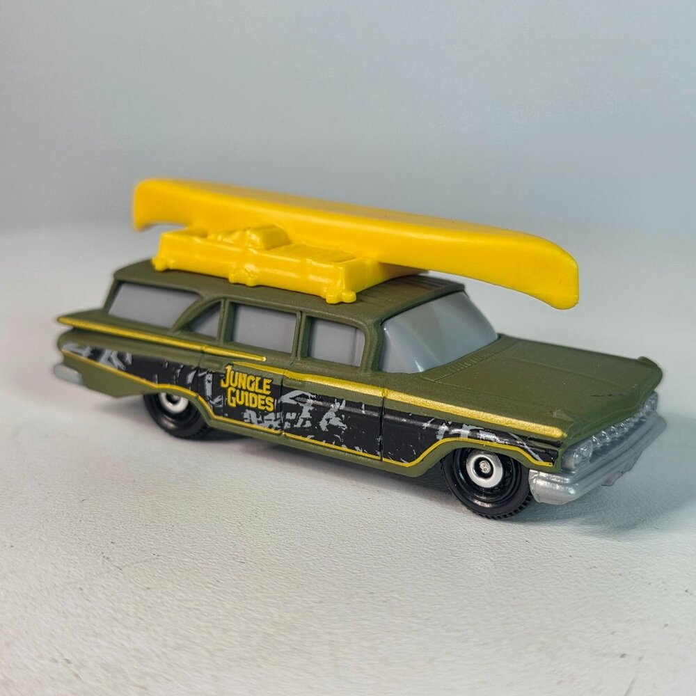 Matchbox 2016 59 Chevy Wagon Jungle Guides Die-Cast Toy With Yellow Canoe